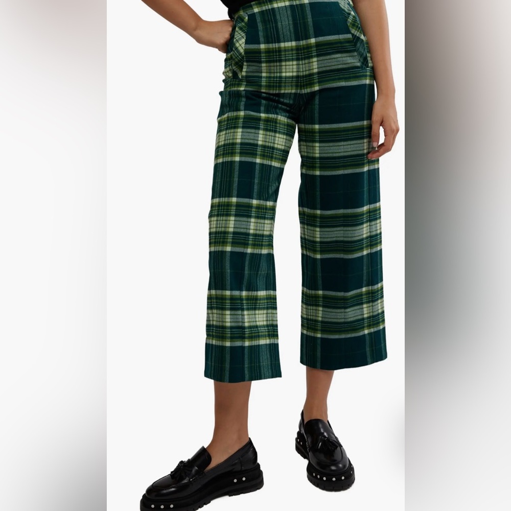 Free People Acadia Plaid Crop Pants